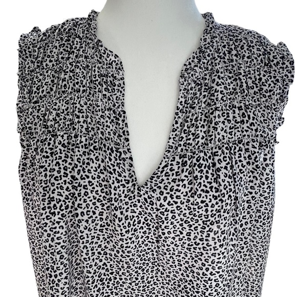 Lucky Brand Leopard Printed Sleeveless Tunic Top Large - Picture 2 of 7
